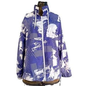 𝅺vintage Duffel 90s Y2K purple & white abstract jacket